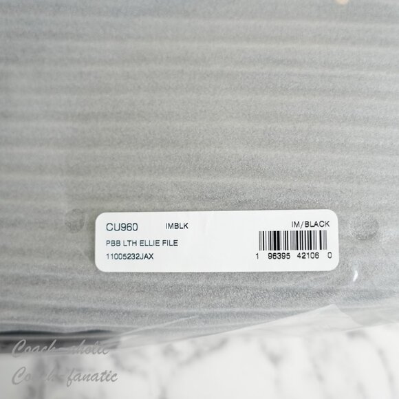 Coach CU960 Ellie File Shoulder Crossbody Pebbled Leather Bag Black *SEALED* - Picture 9 of 9